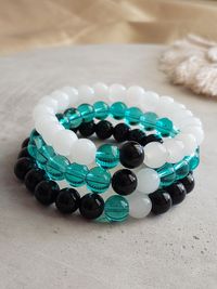 Adjustable Couple Glass Beads Bracelet Adjustable Couple Glass Beads Bracelet