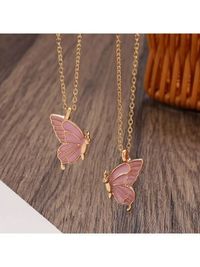 Pink Butterfly Wings Friendship Necklace Pink Butterfly Wings Friendship Necklace