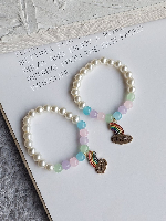 Adjustable Couple Glass Beads Bracelet With Best friend Charms Adjustable Couple Glass Beads Bracelet With Best friend Charms