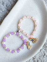 Adjustable Couple Glass Beads Bracelet With Best friend Charms Adjustable Couple Glass Beads Bracelet With Best friend Charms
