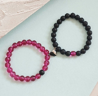 Adjustable Couple Glass Beads Bracelet with magnet Adjustable Couple Glass Beads Bracelet with magnet